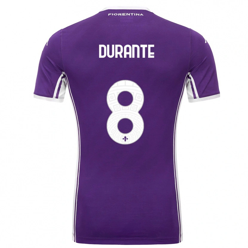 Danxen Mujer Camiseta Nicholas Durante #8 Púrpura Blanco 1ª Equipación 2025/26 La Camisa México