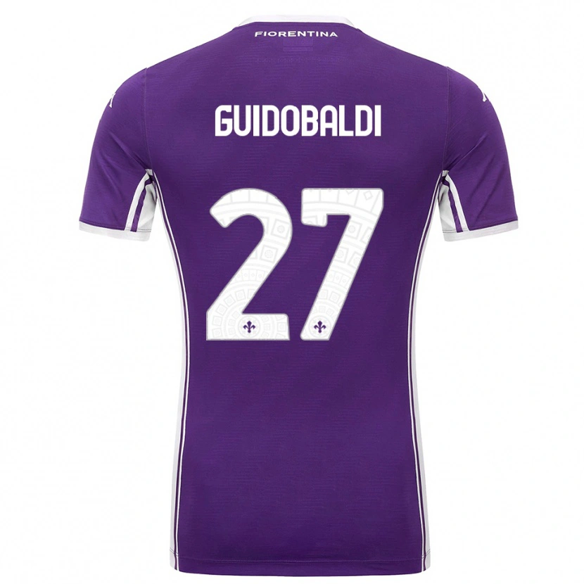 Danxen Mujer Camiseta Filippo Guidobaldi #27 Púrpura Blanco 1ª Equipación 2025/26 La Camisa México