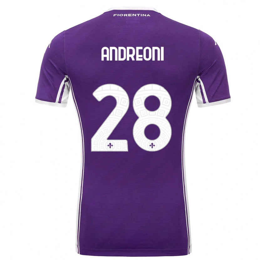 Danxen Mujer Camiseta Caterina Andreoni #28 Púrpura Blanco 1ª Equipación 2025/26 La Camisa México