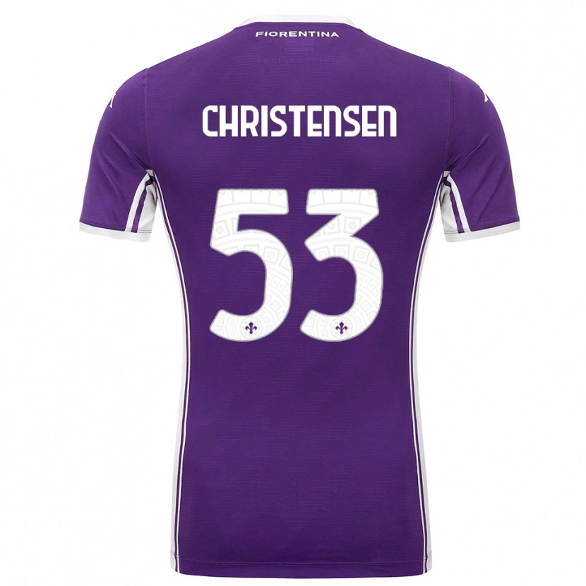 Danxen Mujer Camiseta Oliver Christensen #53 Púrpura Blanco 1ª Equipación 2025/26 La Camisa México