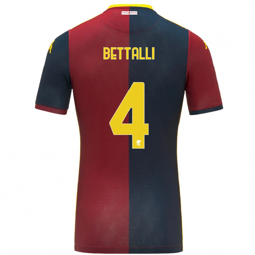 Danxen Mujer Camiseta Giorgia Bettalli #4 Rojo Azul Real 1ª Equipación 2025/26 La Camisa México