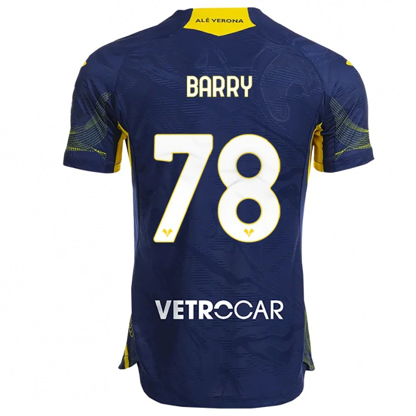 Danxen Mujer Camiseta Oumar Barry #78 Marino Amarillo 1ª Equipación 2025/26 La Camisa México