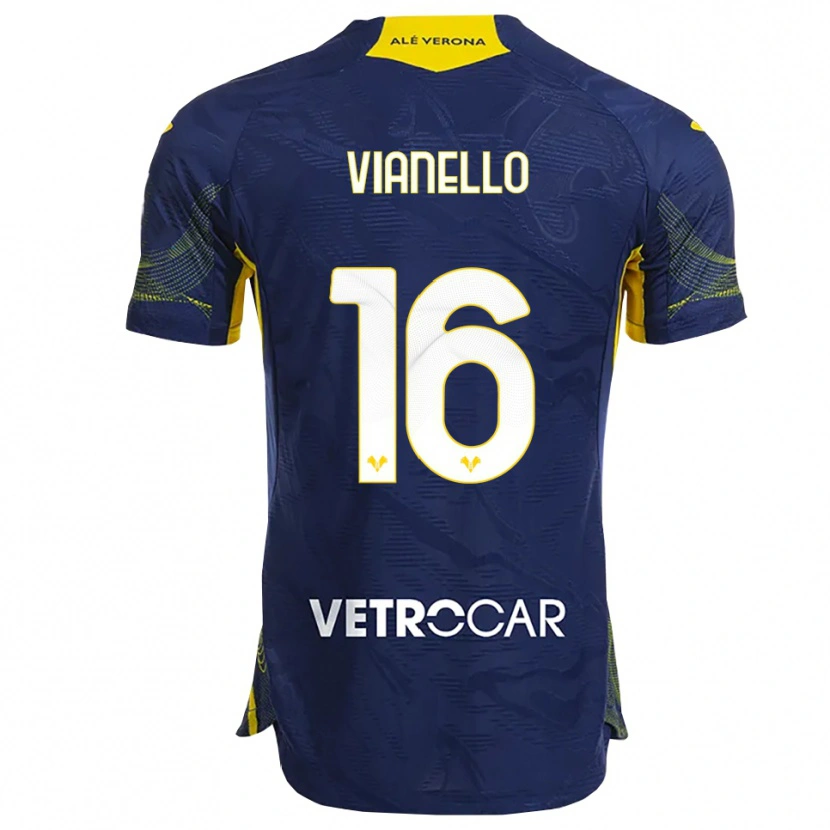 Danxen Mujer Camiseta Diego Vianello #16 Marino Amarillo 1ª Equipación 2025/26 La Camisa México