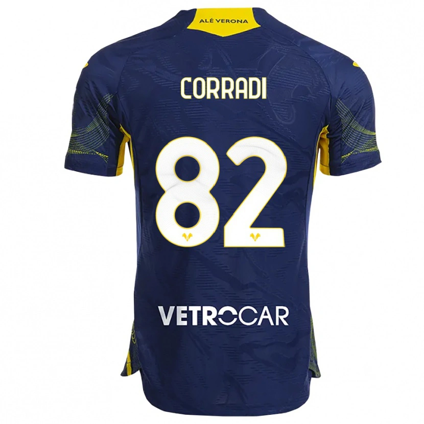 Danxen Mujer Camiseta Christian Corradi #82 Marino Amarillo 1ª Equipación 2025/26 La Camisa México