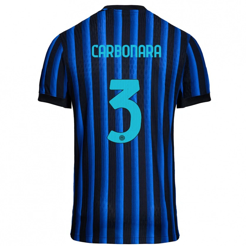 Danxen Mujer Camiseta Matteo Carbonara #3 Negro Azul 1ª Equipación 2025/26 La Camisa México