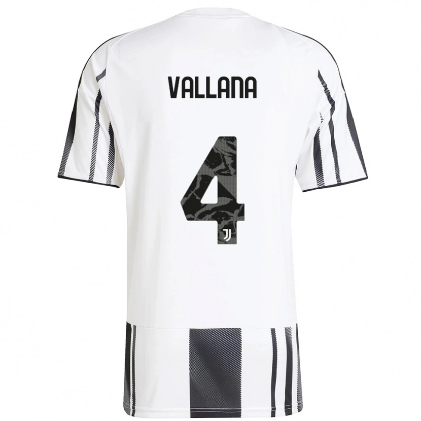 Danxen Mujer Camiseta Edoardo Vallana #4 Blanco Negro 1ª Equipación 2025/26 La Camisa México