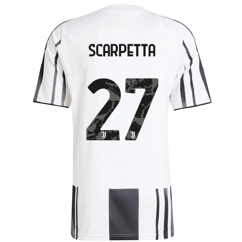 Danxen Mujer Camiseta Jacopo Scarpetta #27 Blanco Negro 1ª Equipación 2025/26 La Camisa México
