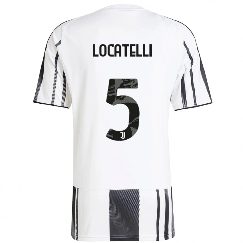 Danxen Mujer Camiseta Manuel Locatelli #5 Blanco Negro 1ª Equipación 2025/26 La Camisa México