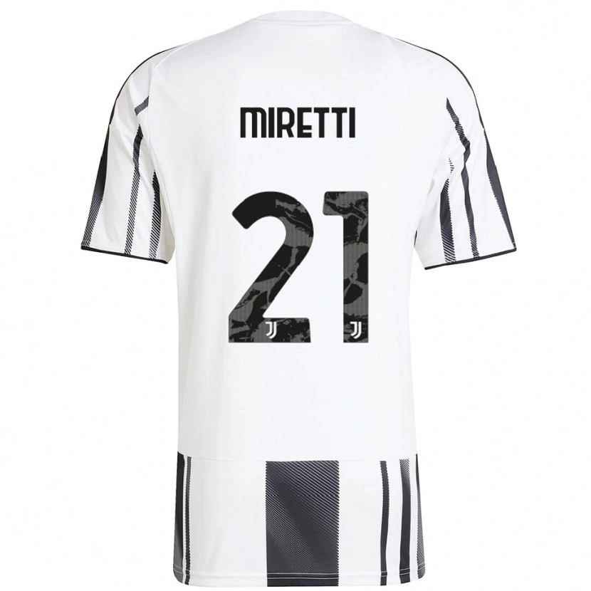 Danxen Mujer Camiseta Fabio Miretti #21 Blanco Negro 1ª Equipación 2025/26 La Camisa México
