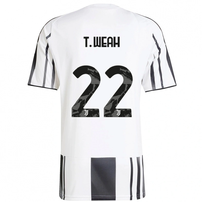 Danxen Mujer Camiseta Timothy Weah #22 Blanco Negro 1ª Equipación 2025/26 La Camisa México