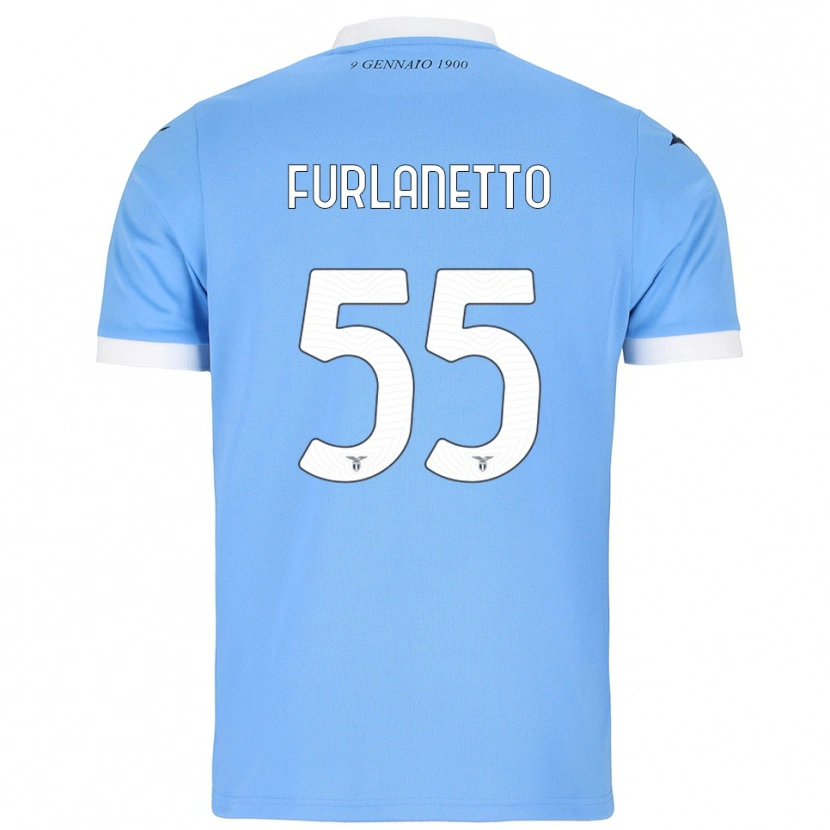 Danxen Mujer Camiseta Alessio Furlanetto #55 Azul Cielo Blanco 1ª Equipación 2025/26 La Camisa México