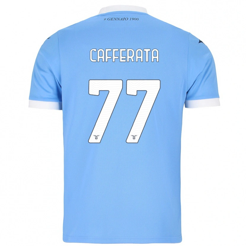 Danxen Mujer Camiseta Federica Cafferata #77 Azul Cielo Blanco 1ª Equipación 2025/26 La Camisa México