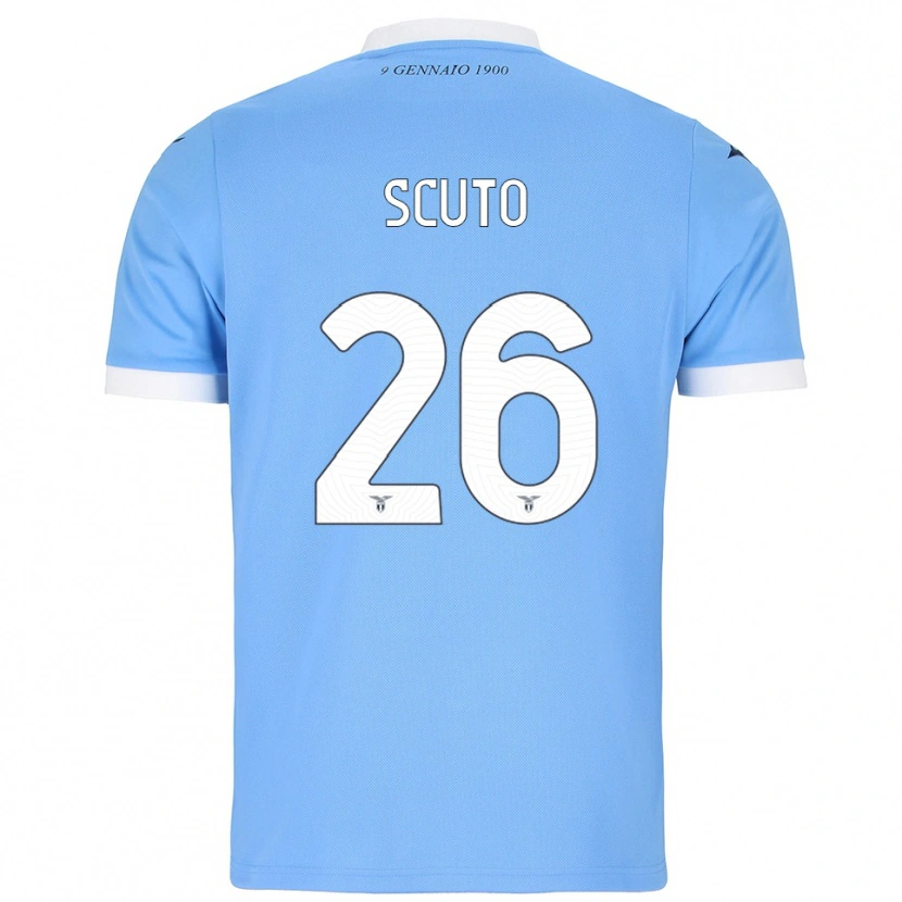 Danxen Mujer Camiseta Leonardo Scuto #26 Azul Cielo Blanco 1ª Equipación 2025/26 La Camisa México