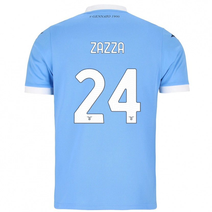 Danxen Mujer Camiseta Matteo Zazza #24 Azul Cielo Blanco 1ª Equipación 2025/26 La Camisa México