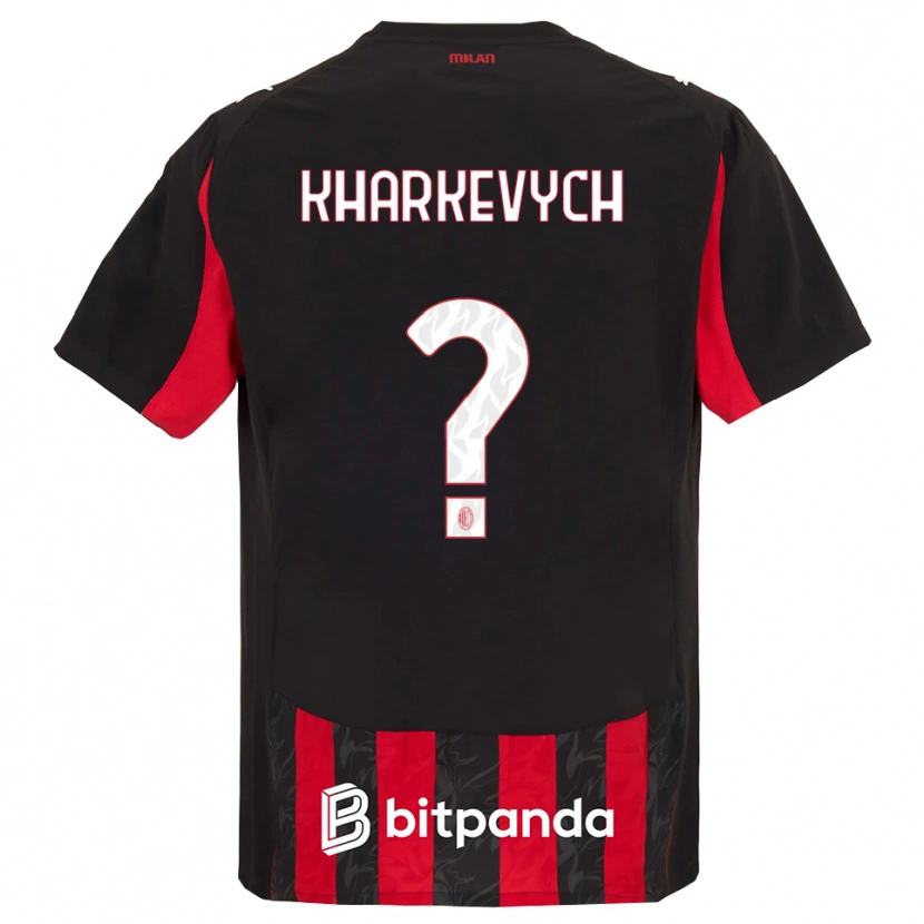 Danxen Mujer Camiseta Yaroslav Kharkevych #0 Rojo Negro 1ª Equipación 2025/26 La Camisa México