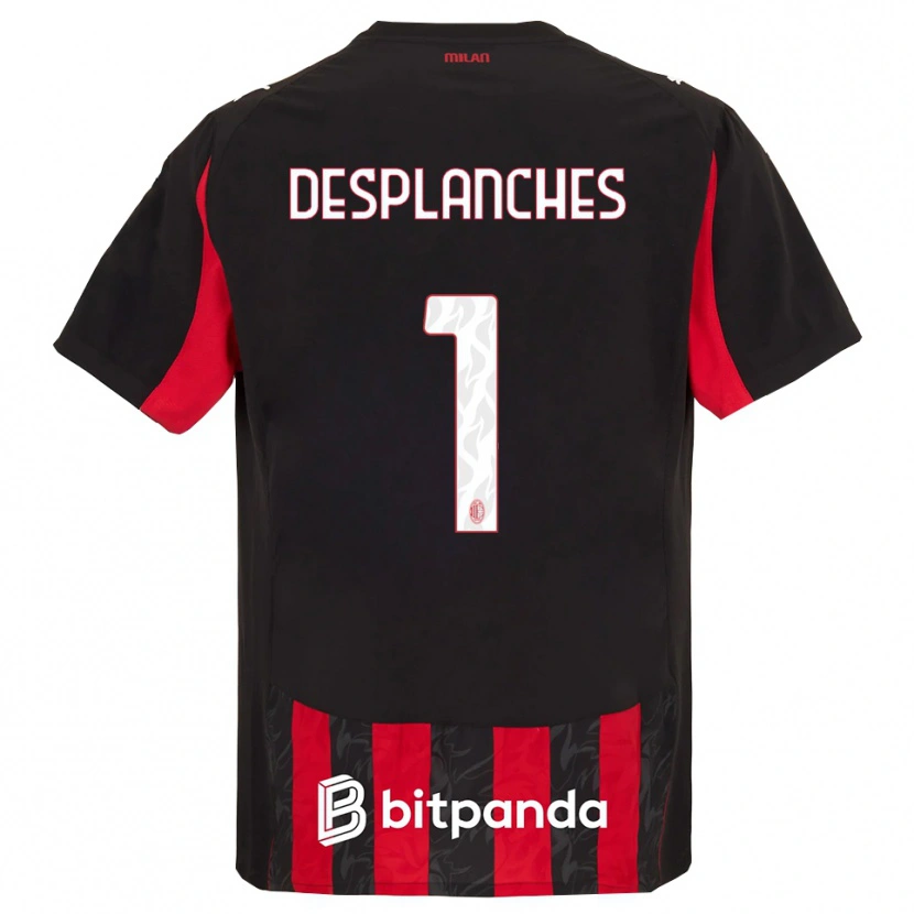 Danxen Mujer Camiseta Sebastiano Desplanches #1 Rojo Negro 1ª Equipación 2025/26 La Camisa México