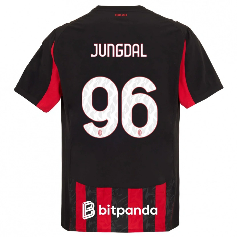 Danxen Mujer Camiseta Andreas Jungdal #96 Rojo Negro 1ª Equipación 2025/26 La Camisa México