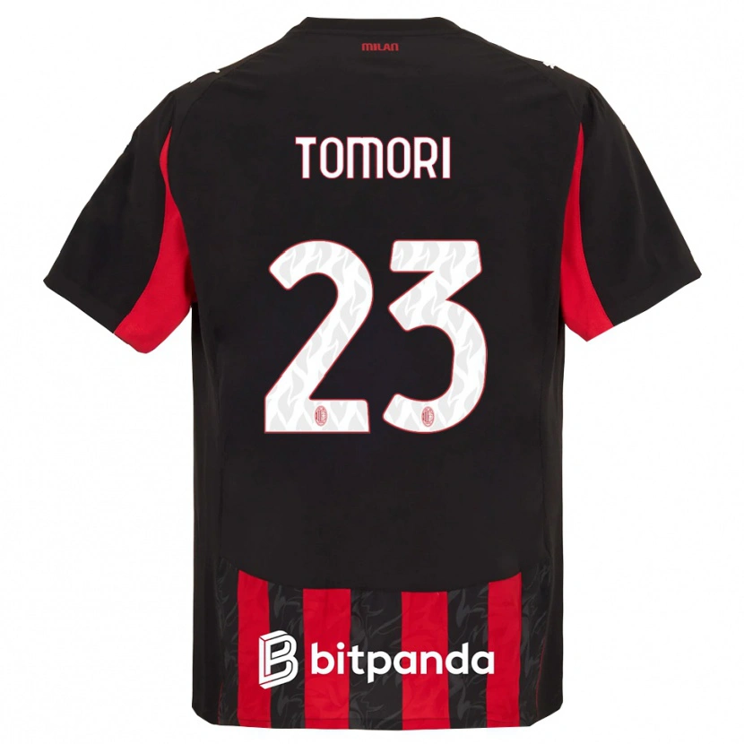 Danxen Mujer Camiseta Fikayo Tomori #23 Rojo Negro 1ª Equipación 2025/26 La Camisa México