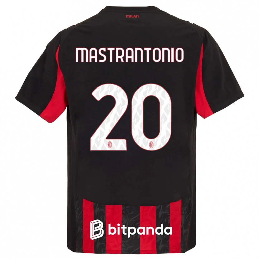 Danxen Mujer Camiseta Davide Mastrantonio #20 Rojo Negro 1ª Equipación 2025/26 La Camisa México