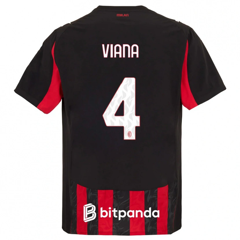 Danxen Mujer Camiseta Viana Seedorf #4 Rojo Negro 1ª Equipación 2025/26 La Camisa México