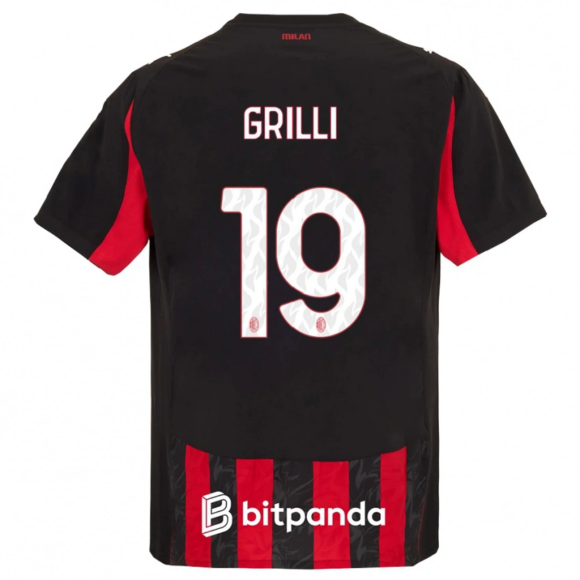 Danxen Mujer Camiseta Lorenzo Grilli #19 Rojo Negro 1ª Equipación 2025/26 La Camisa México