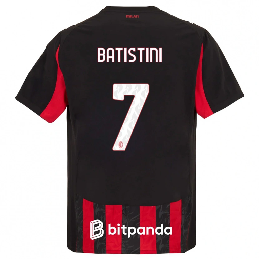 Danxen Mujer Camiseta Simone Batistini #7 Rojo Negro 1ª Equipación 2025/26 La Camisa México