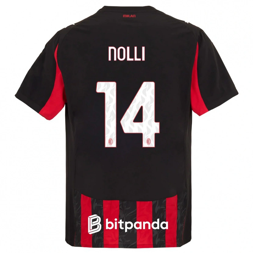 Danxen Mujer Camiseta Luca Nolli #14 Rojo Negro 1ª Equipación 2025/26 La Camisa México