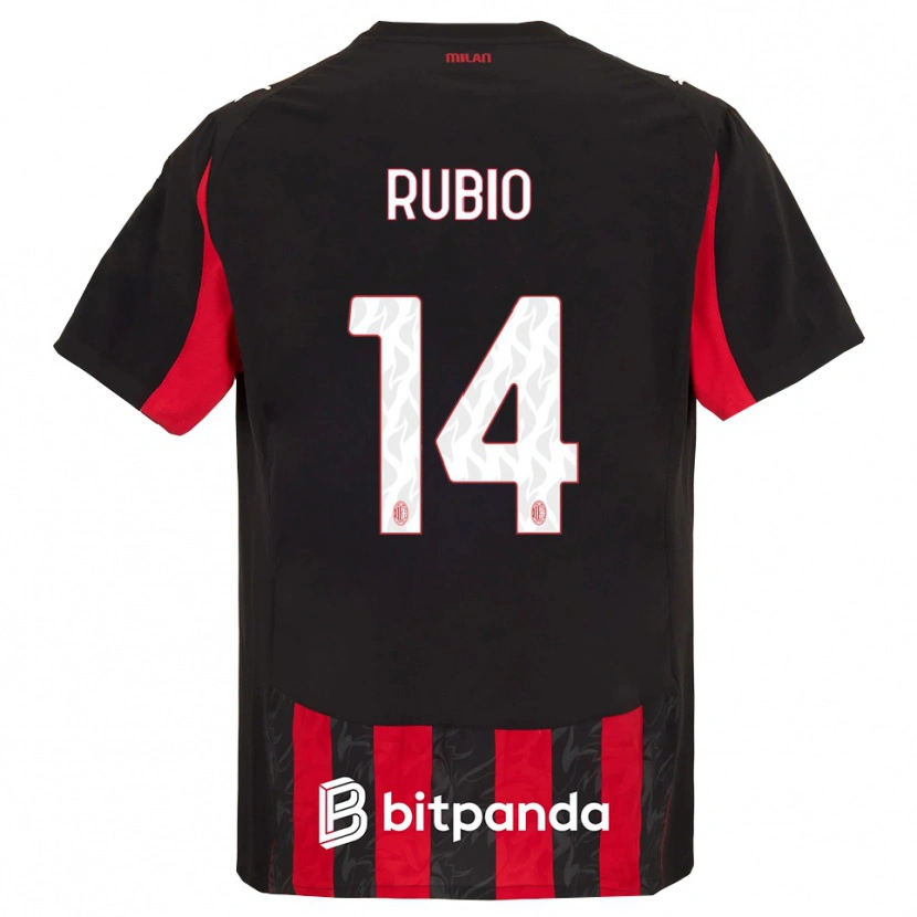 Danxen Mujer Camiseta Silvia Rubio Ávila #14 Rojo Negro 1ª Equipación 2025/26 La Camisa México