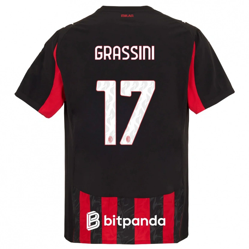 Danxen Mujer Camiseta Riccardo Grassini #17 Rojo Negro 1ª Equipación 2025/26 La Camisa México