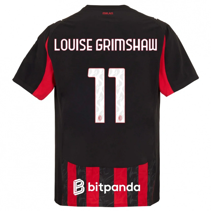Danxen Mujer Camiseta Christy Louise Grimshaw #11 Rojo Negro 1ª Equipación 2025/26 La Camisa México