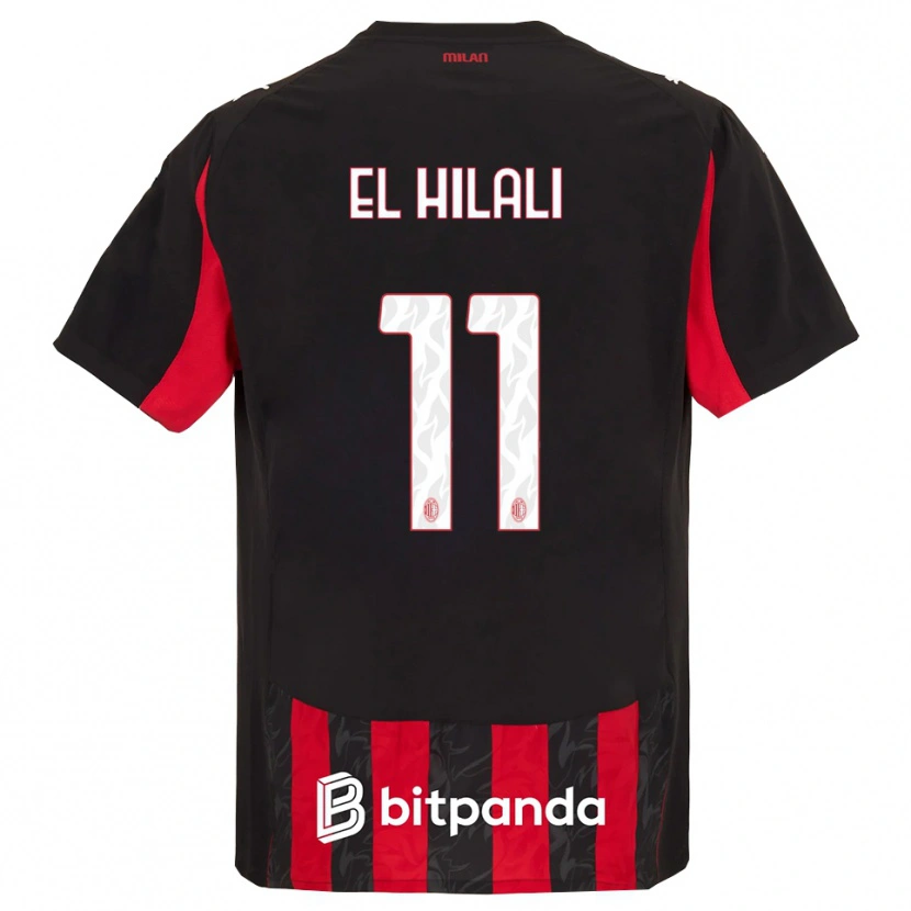 Danxen Mujer Camiseta Youns El Hilali #11 Rojo Negro 1ª Equipación 2025/26 La Camisa México