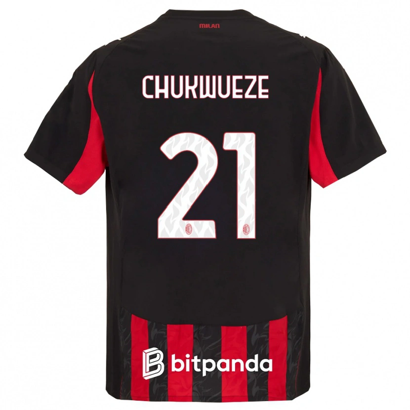 Danxen Mujer Camiseta Samuel Chukwueze #21 Rojo Negro 1ª Equipación 2025/26 La Camisa México