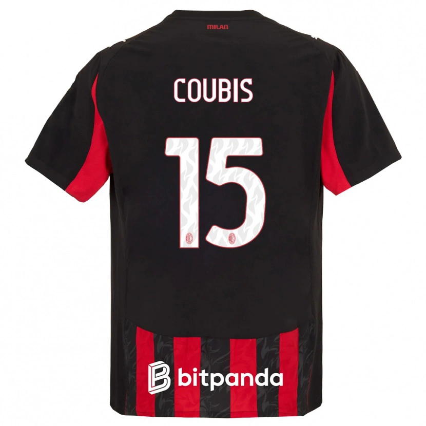 Danxen Mujer Camiseta Andrei Coubiș #15 Rojo Negro 1ª Equipación 2025/26 La Camisa México