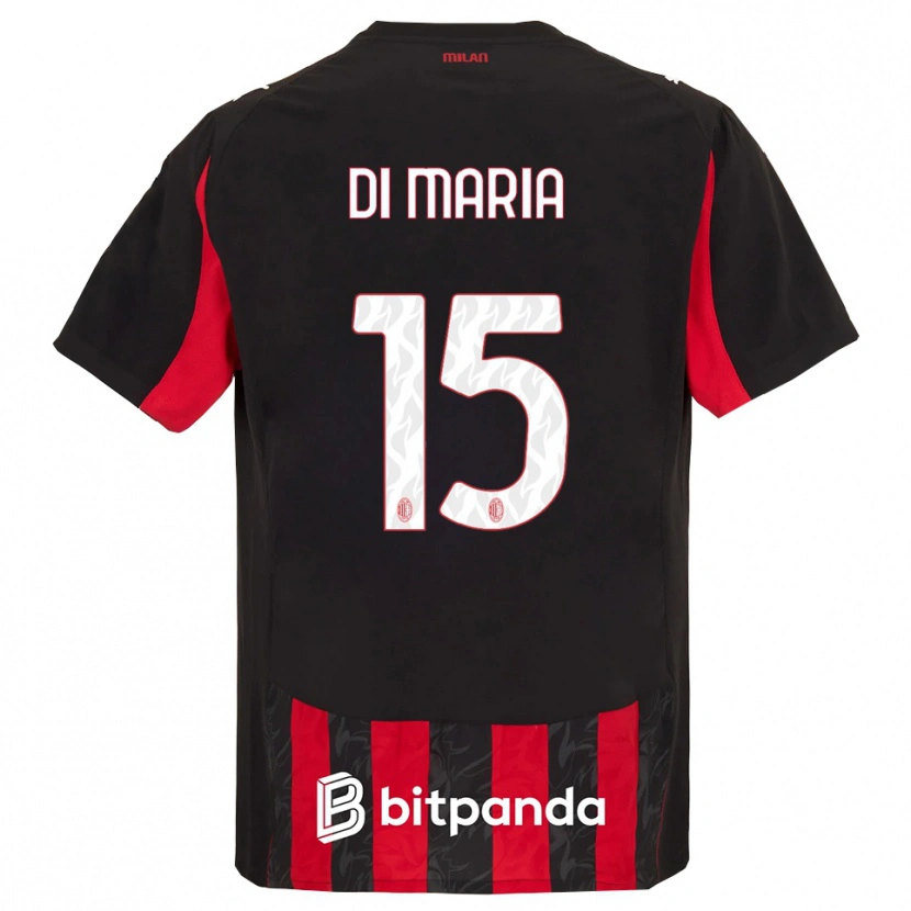 Danxen Mujer Camiseta Alessandro Di Maria #15 Rojo Negro 1ª Equipación 2025/26 La Camisa México