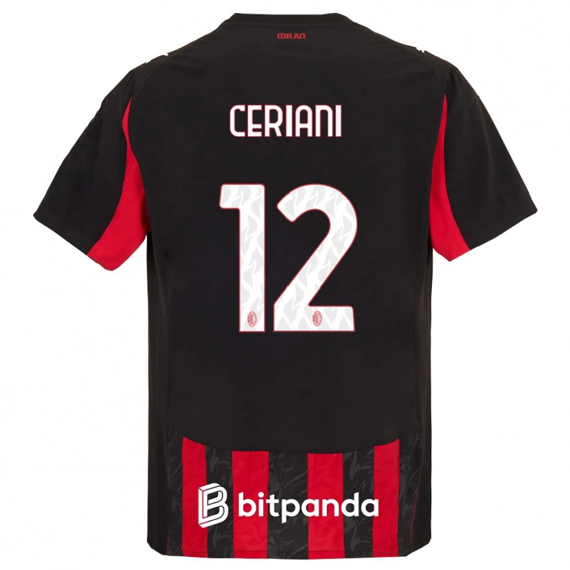 Danxen Mujer Camiseta Gabriele Ceriani #12 Rojo Negro 1ª Equipación 2025/26 La Camisa México