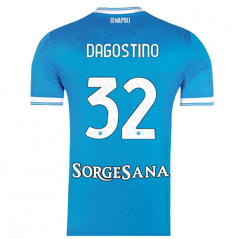 Danxen Mujer Camiseta Giuseppe Dagostino #32 Azul Cielo Blanco 1ª Equipación 2025/26 La Camisa México