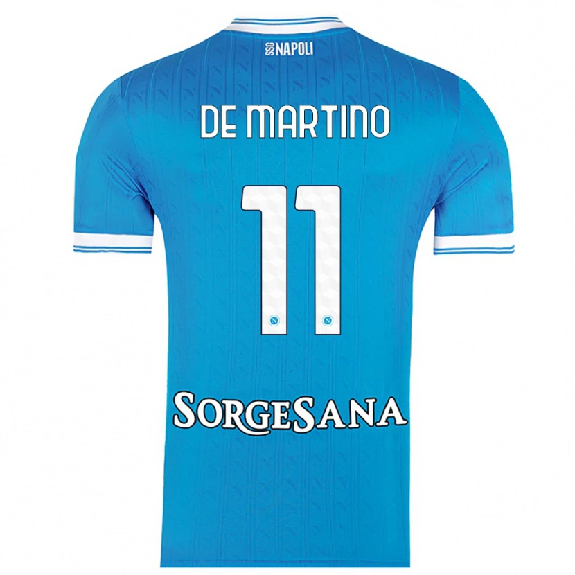 Danxen Mujer Camiseta Giuseppe De Martino #11 Azul Cielo Blanco 1ª Equipación 2025/26 La Camisa México