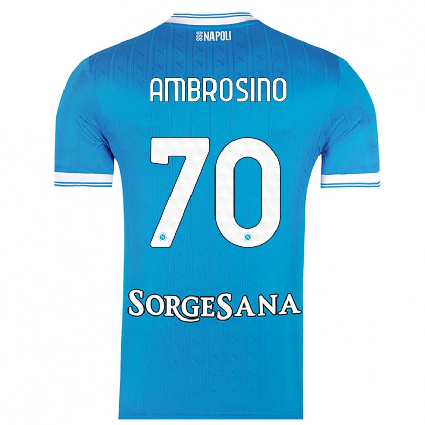 Danxen Mujer Camiseta Giuseppe Ambrosino #70 Azul Cielo Blanco 1ª Equipación 2025/26 La Camisa México