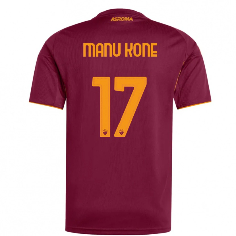 Danxen Mujer Camiseta Manu Koné #17 Borgoña Naranja 1ª Equipación 2025/26 La Camisa México