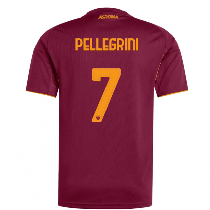 Danxen Mujer Camiseta Lorenzo Pellegrini #7 Borgoña Naranja 1ª Equipación 2025/26 La Camisa México