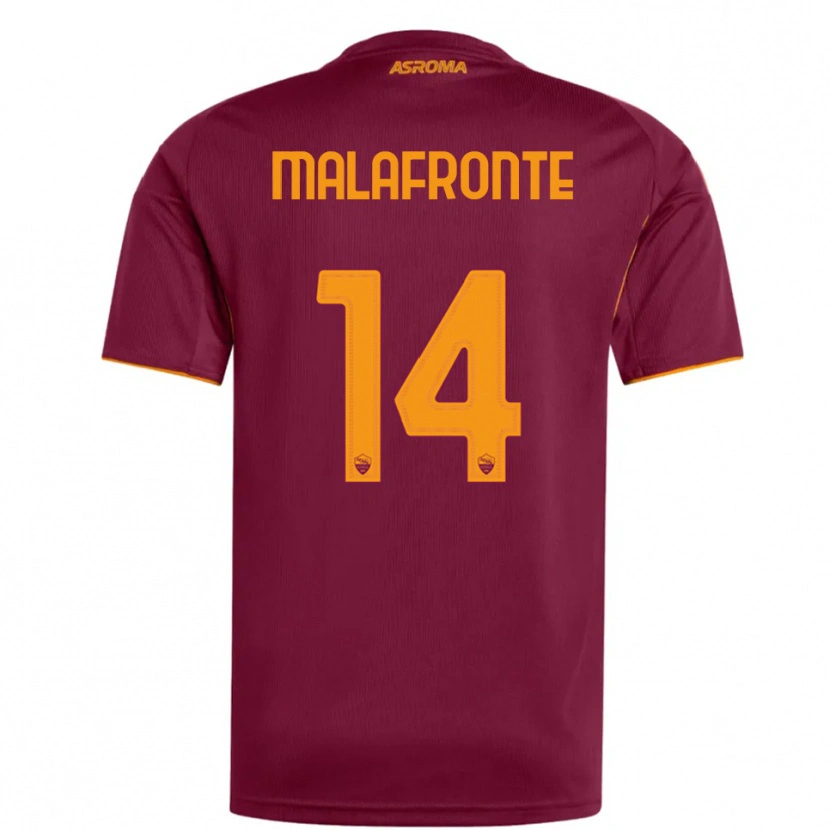 Danxen Mujer Camiseta Matteo Malafronte #14 Borgoña Naranja 1ª Equipación 2025/26 La Camisa México