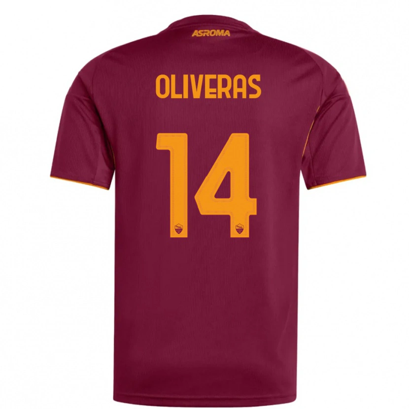 Danxen Mujer Camiseta Jan Oliveras #14 Borgoña Naranja 1ª Equipación 2025/26 La Camisa México
