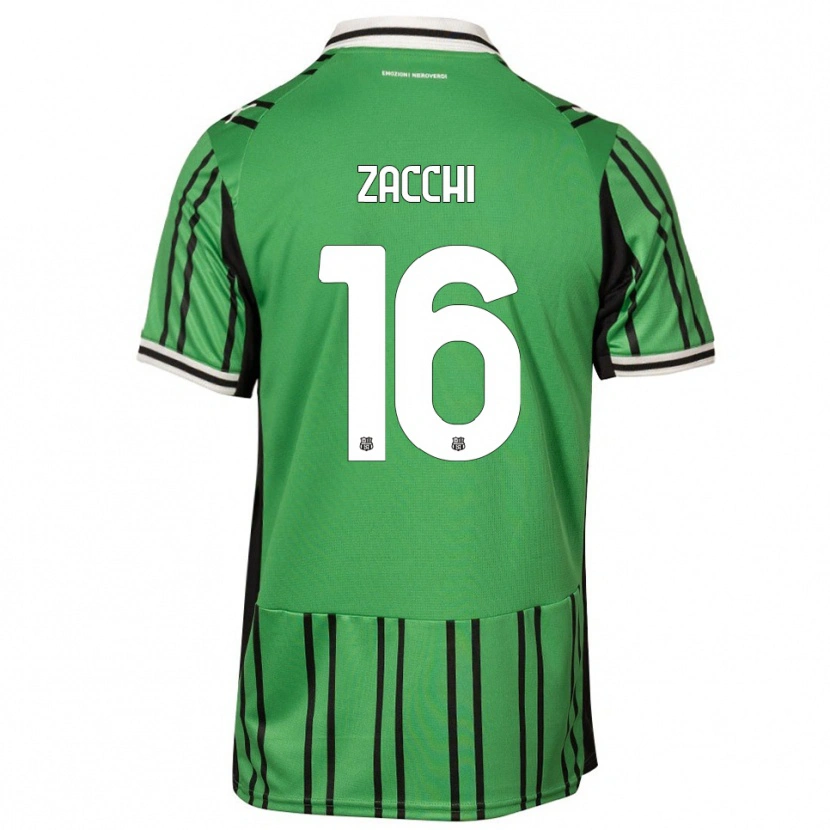 Danxen Mujer Camiseta Gioele Zacchi #16 Verde Negro 1ª Equipación 2025/26 La Camisa México