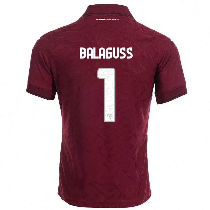 Danxen Mujer Camiseta Nils Balaguss #1 Borgoña Blanco 1ª Equipación 2025/26 La Camisa México