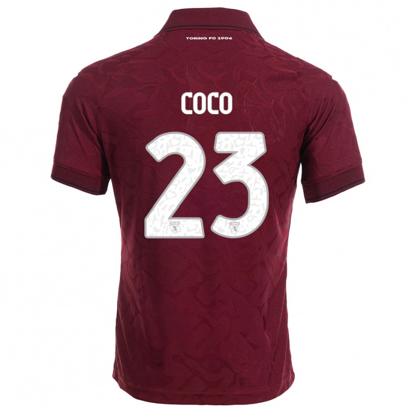 Danxen Mujer Camiseta Saúl Coco #23 Borgoña Blanco 1ª Equipación 2025/26 La Camisa México