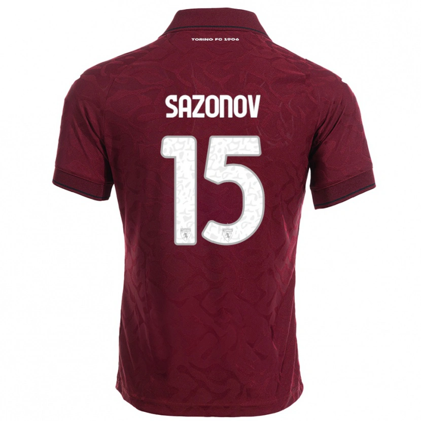 Danxen Mujer Camiseta Saba Sazonov #15 Borgoña Blanco 1ª Equipación 2025/26 La Camisa México