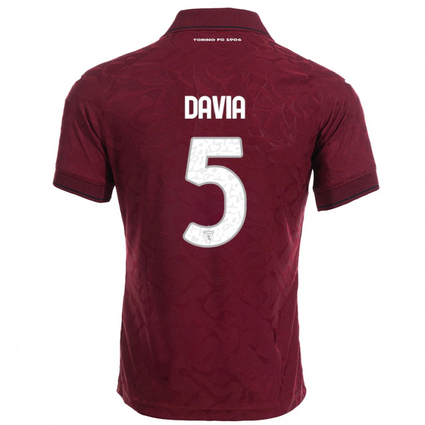 Danxen Mujer Camiseta Emiliano Davia #5 Borgoña Blanco 1ª Equipación 2025/26 La Camisa México