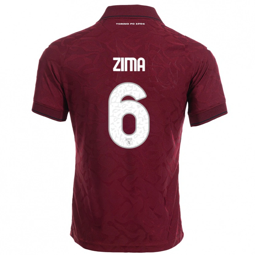 Danxen Mujer Camiseta David Zima #6 Borgoña Blanco 1ª Equipación 2025/26 La Camisa México
