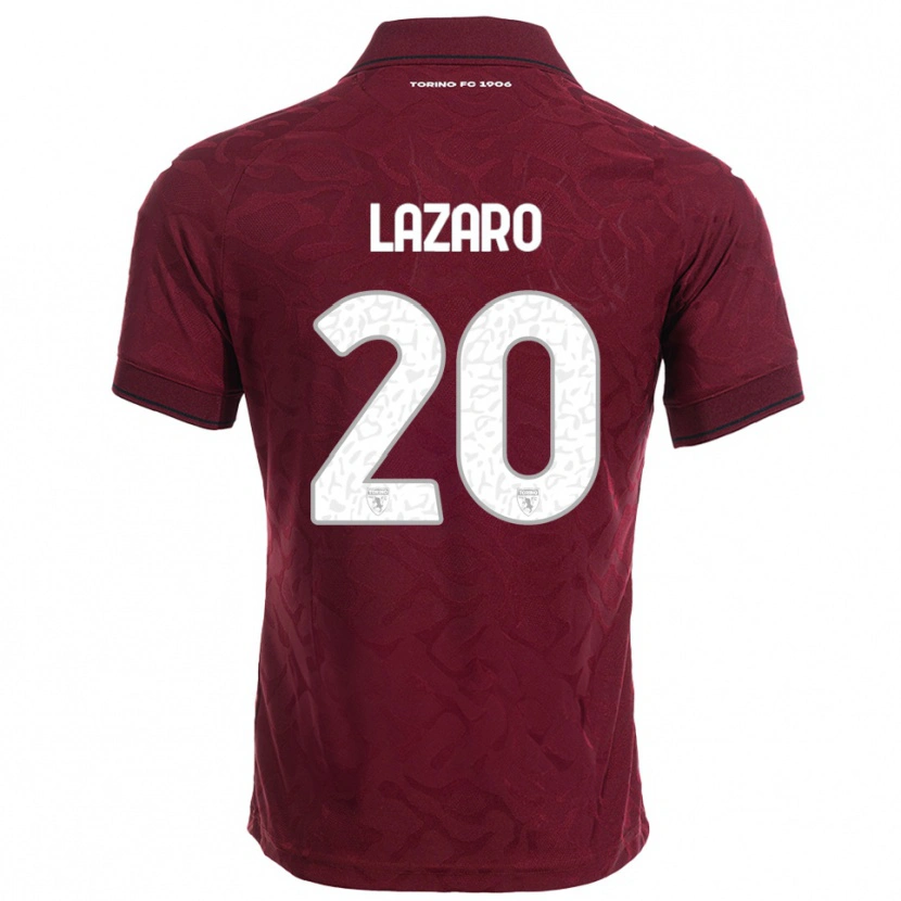 Danxen Mujer Camiseta Valentino Lazaro #20 Borgoña Blanco 1ª Equipación 2025/26 La Camisa México
