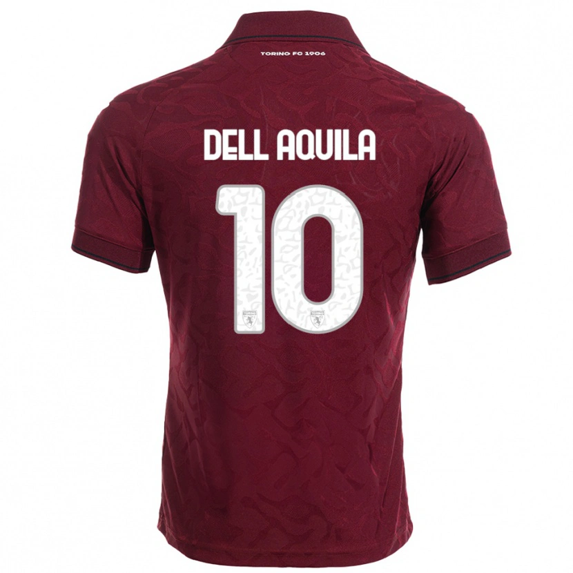 Danxen Mujer Camiseta Francesco Dell'aquila #10 Borgoña Blanco 1ª Equipación 2025/26 La Camisa México